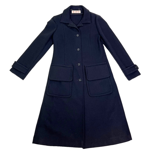 Marni Lana Wool Heavy Long Coat Jacket - Picture 1 of 4